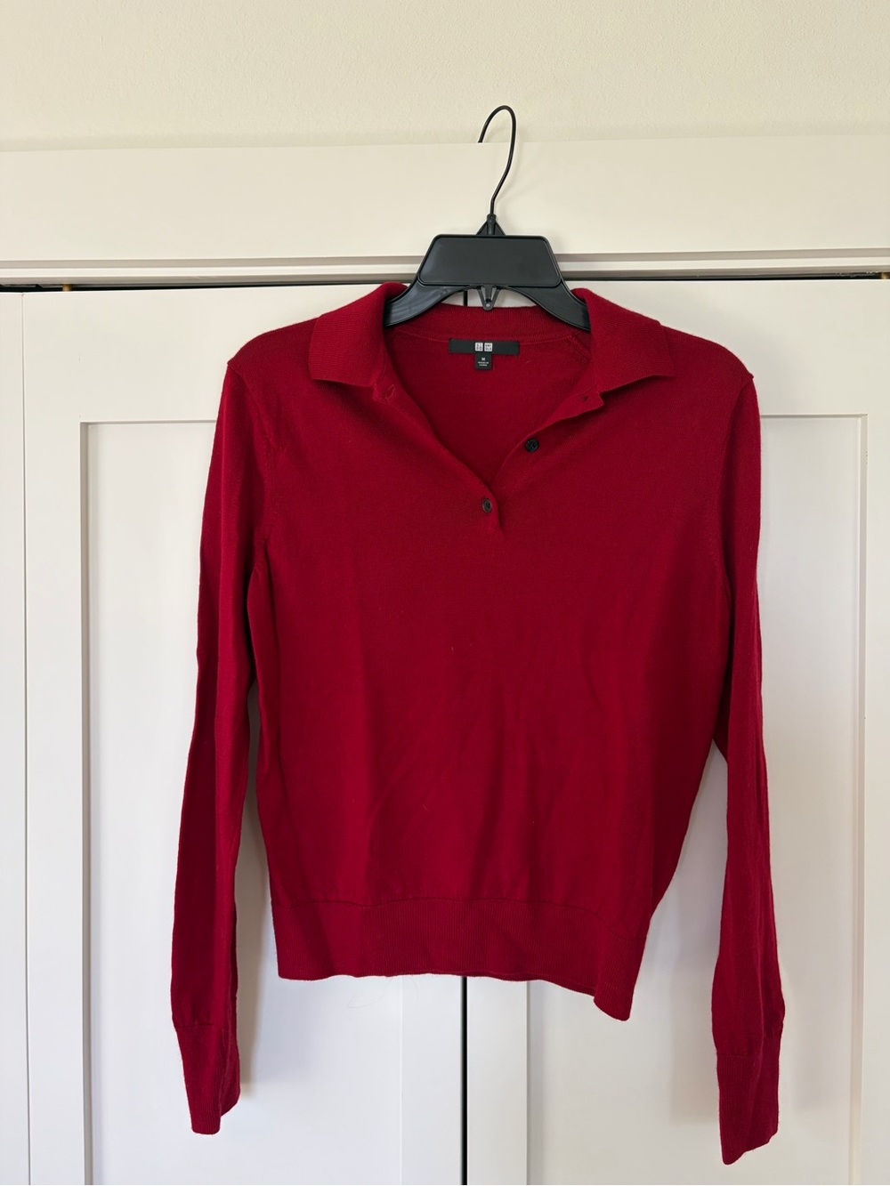 Uniqlo Women's Lightweight Red Polo Sweater